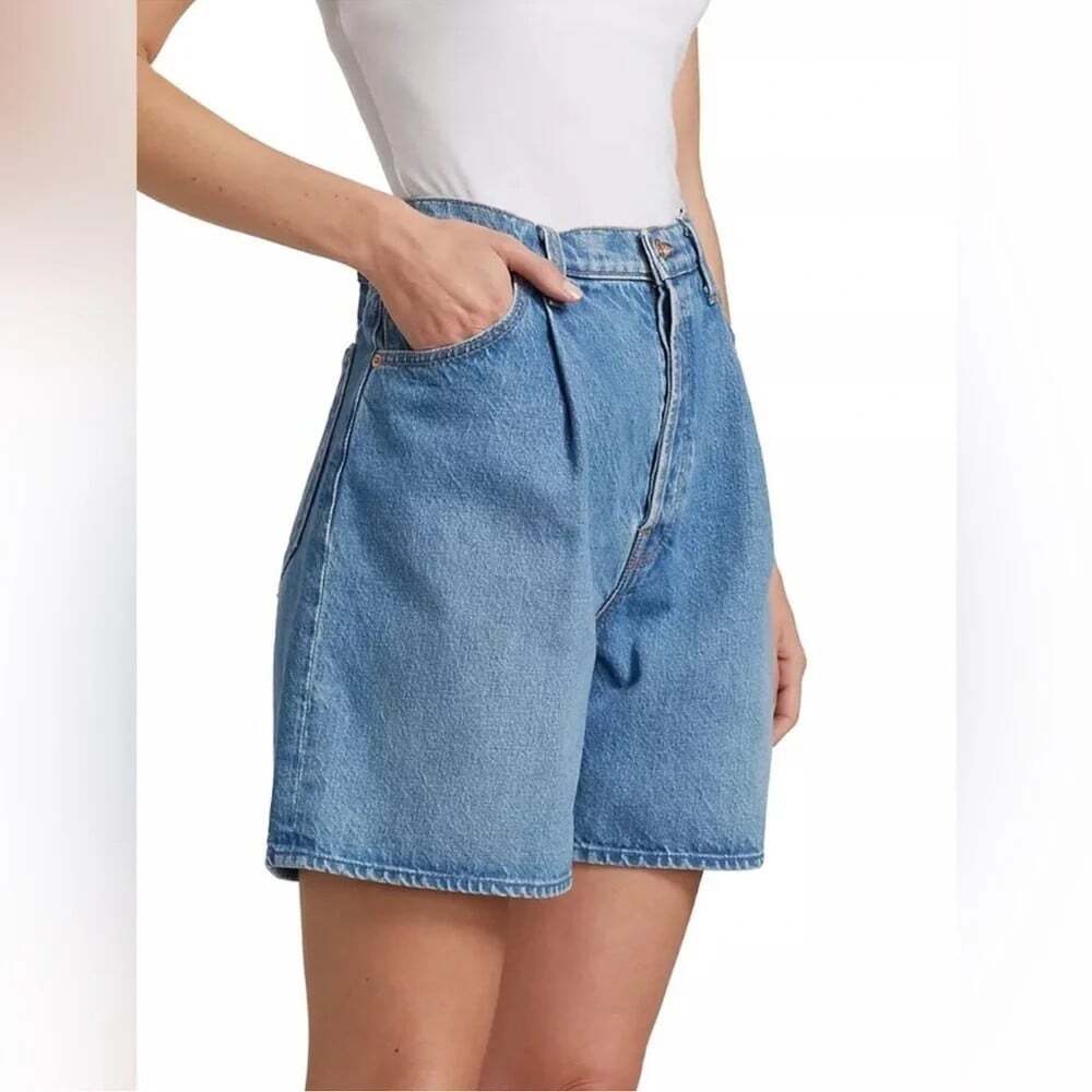 Mother Snacks Pleated Fun Dip Shorts Size 29 Nothing Else Like It Jorts Denim